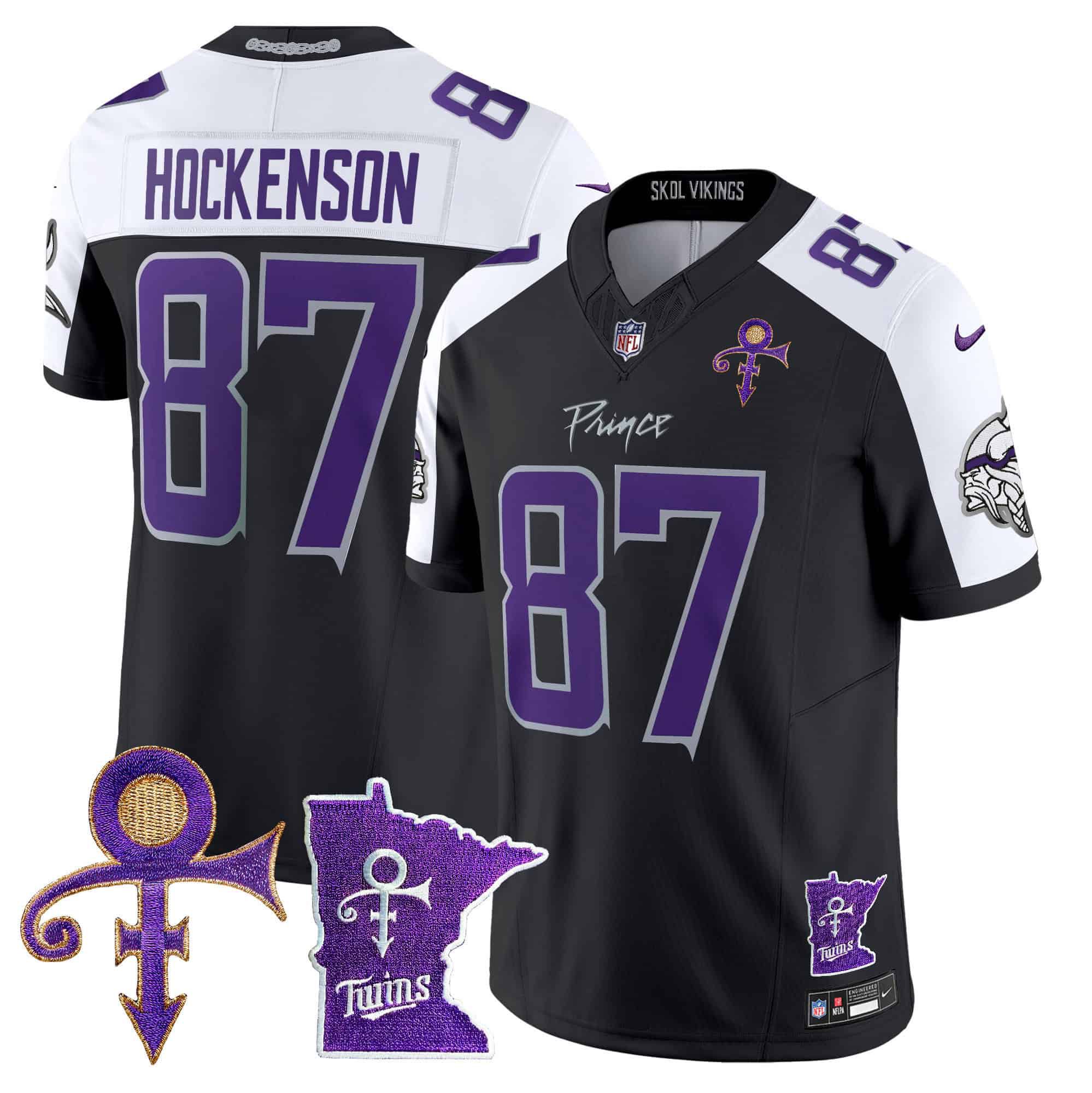 Men Minnesota Vikings #87 Hockenson Black 2024 Nike Prince Vapor Limited NFL Jersey